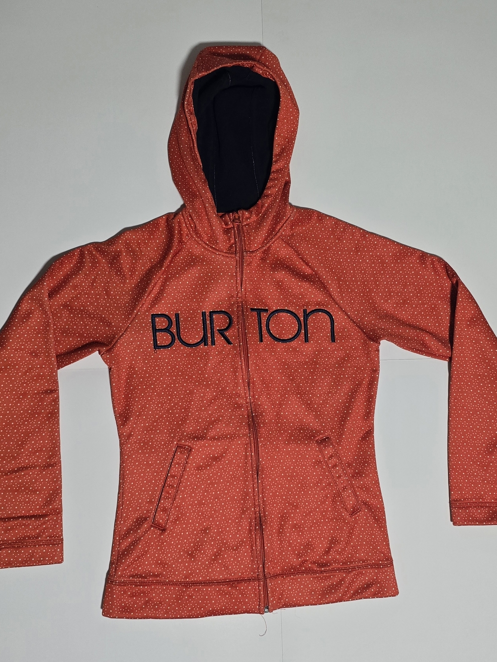 Burton Orange Polka-Dot Hooded Zip Jacket
